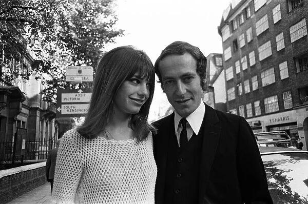 Jane Birkin with her husband John Barry on their wedding day