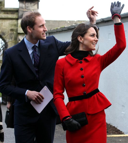 Kate Middleton Duchess of Cambridge Luisa Spagnoli red suit St Andrews 2011