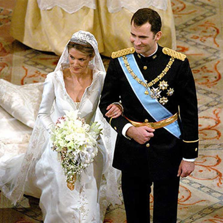 King Felipe VI, and his wife Queen Letizia of Spain on their wedding day