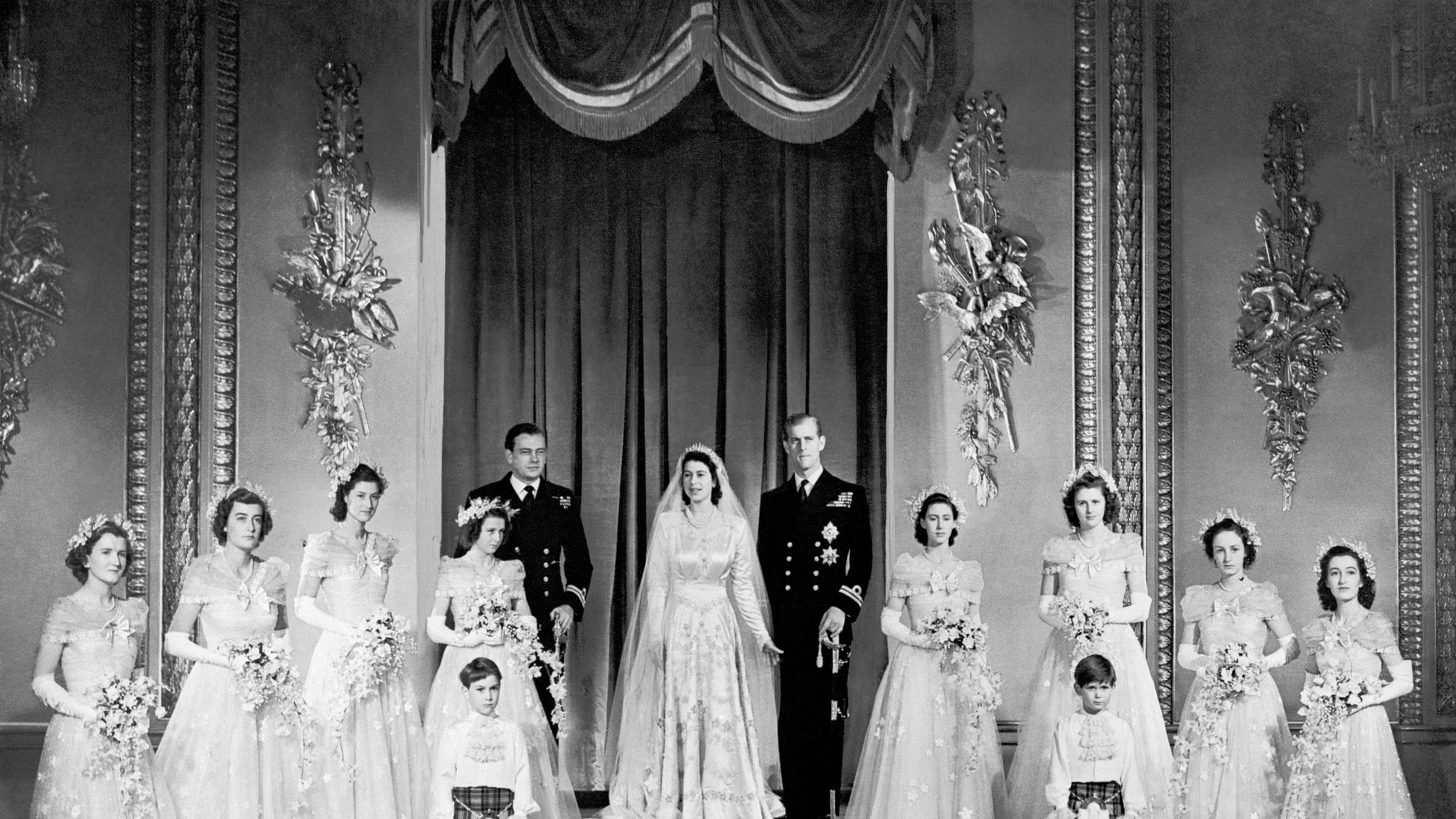Prince Philip and Princess Elizabeth on their wedding day, 20 November 1947