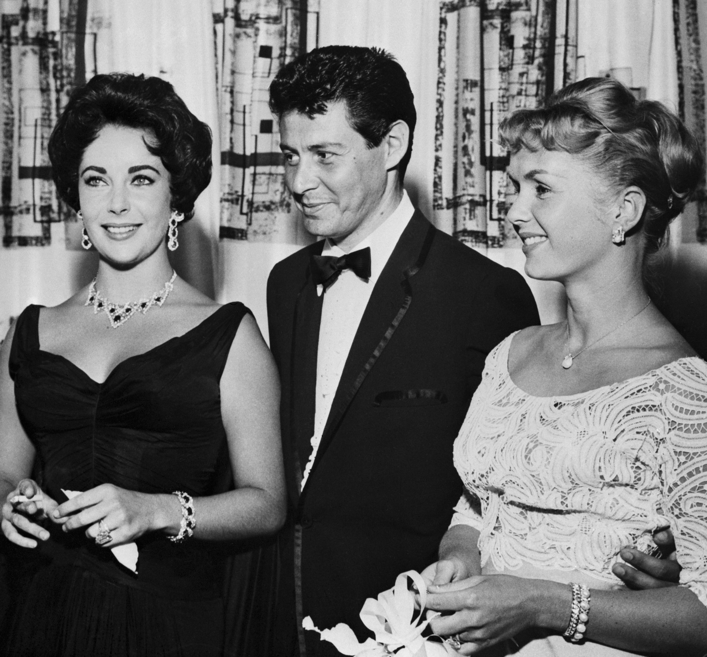 Elizabeth Taylor with Eddie Fisher and Debbie Reynolds