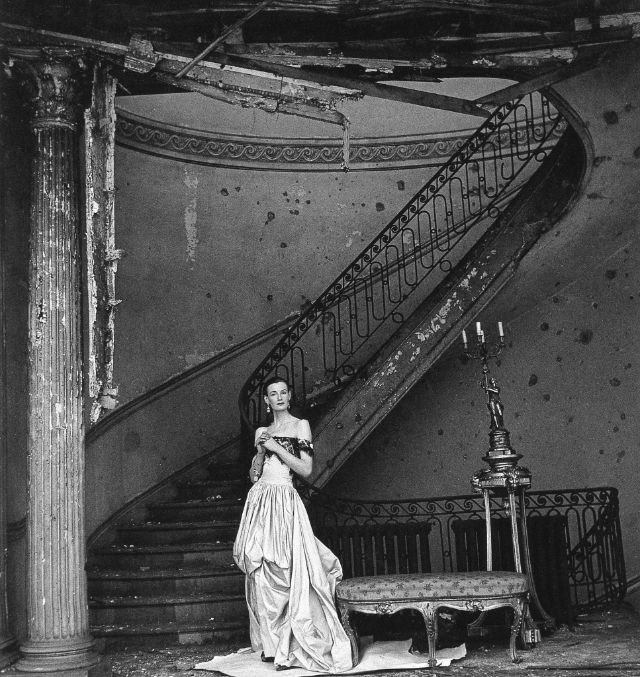 Wenda Parkinson in evening gown by Rahvis,  April 15, 1947, photo by Clifford Coffin, London.