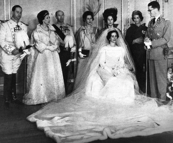 La Reina Fabiola con El Rey Balduino de Bélgica en su boda, 1960