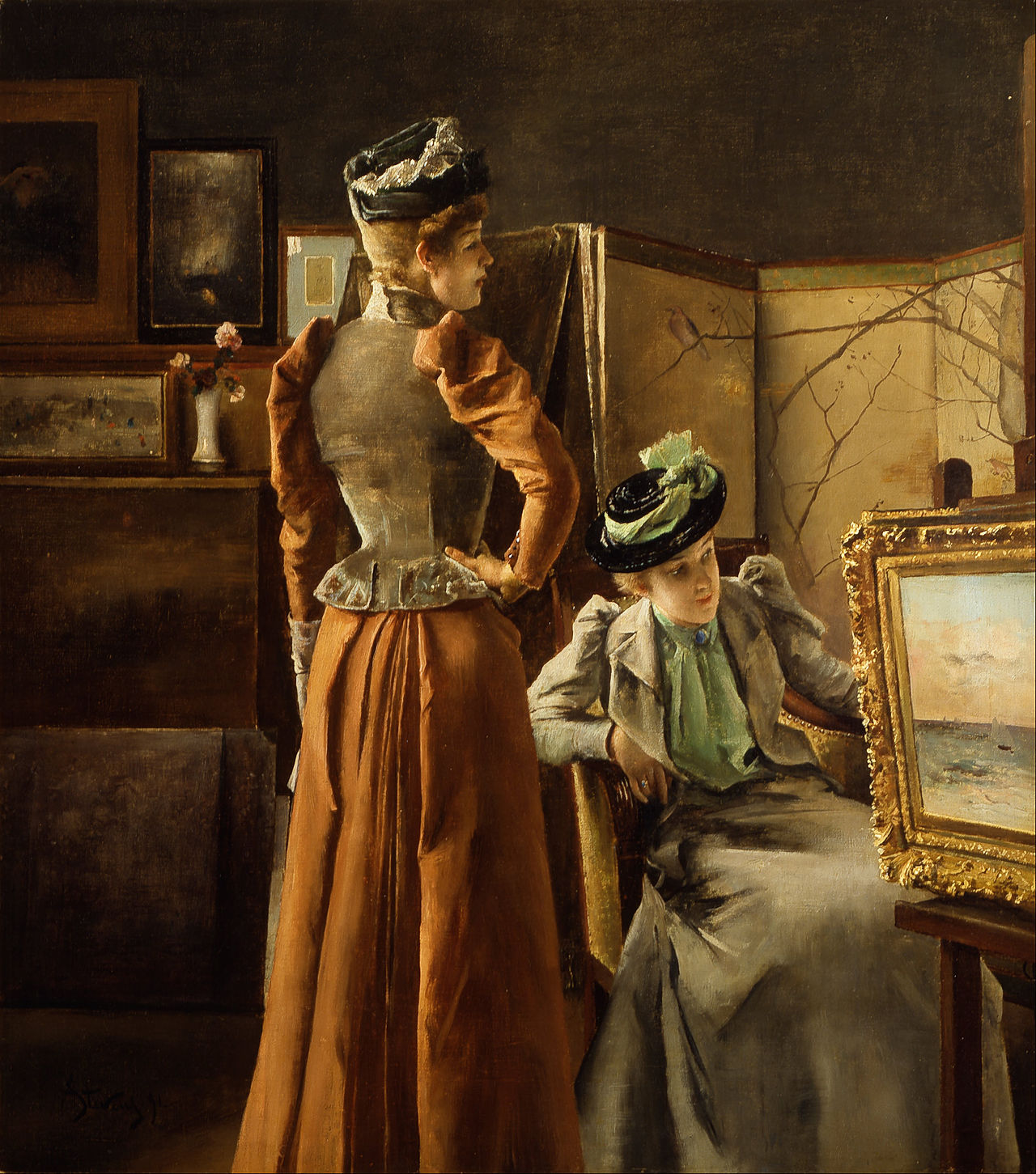 La Visite à l'atelier, 1891,  Alfred Stevens, musée d'art d'Indianapolis.