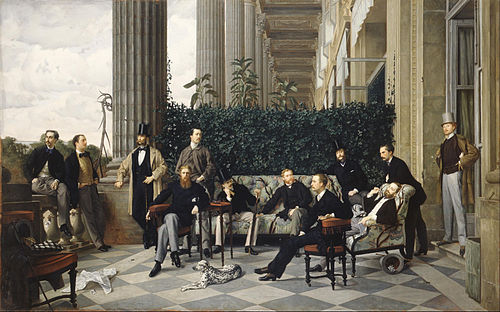 Le Cercle de la rue Royale(The Circle of the Rue Royale), 1868, a scene in Paris seen from the balcony of the Hôtel de Coislin overlooking the Place de la Concorde