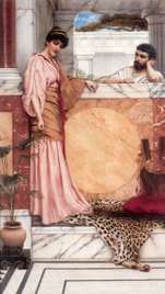 Waiting for an answer by John William Godward 1889 with artist possible self portrait