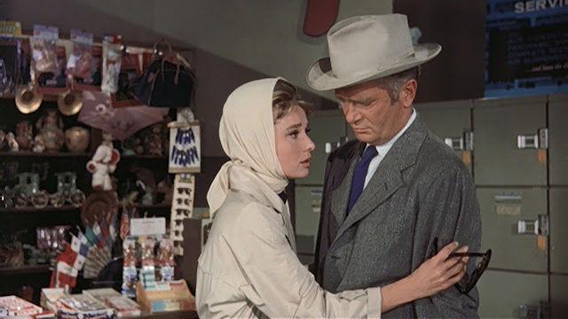 Audrey Hepburn movie costume in film Breakfast at Tiffany's(1961), the complete wardrobe of Holly Golightly: Beige colored trench coat with patch pockets and flare bottom