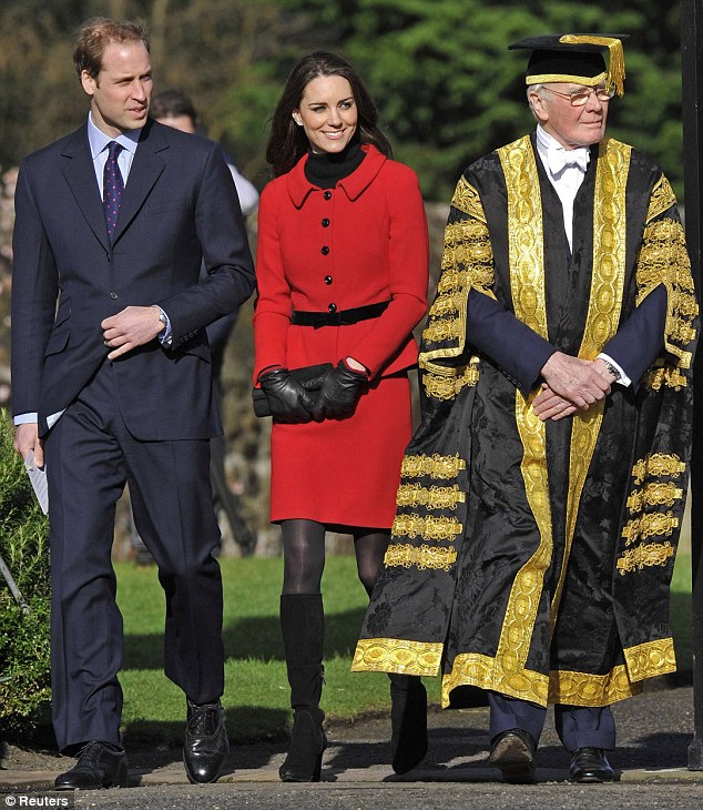 Kate Middleton Duchess of Cambridge Luisa Spagnoli red suit St Andrews 2011