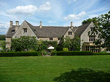 Rear view of Asthall Manor in Oxfordshire