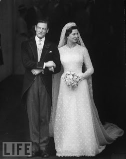 Princess Alexandra of Kent and the Hon. Angus Ogilvy on their wedding, 24 April 1963, Westminster Abbey, London