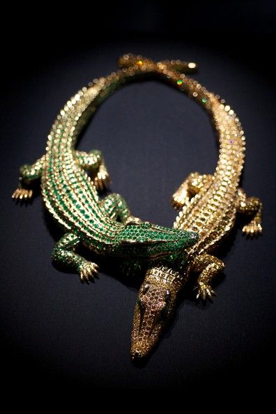 Maria Félix's Cartier necklace in the shape of two crocodiles, 1975