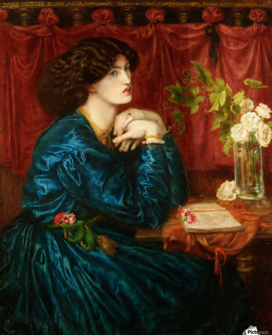 Portrait of Jane Morris in blue silk dress by Dante Gabriel Rossetti