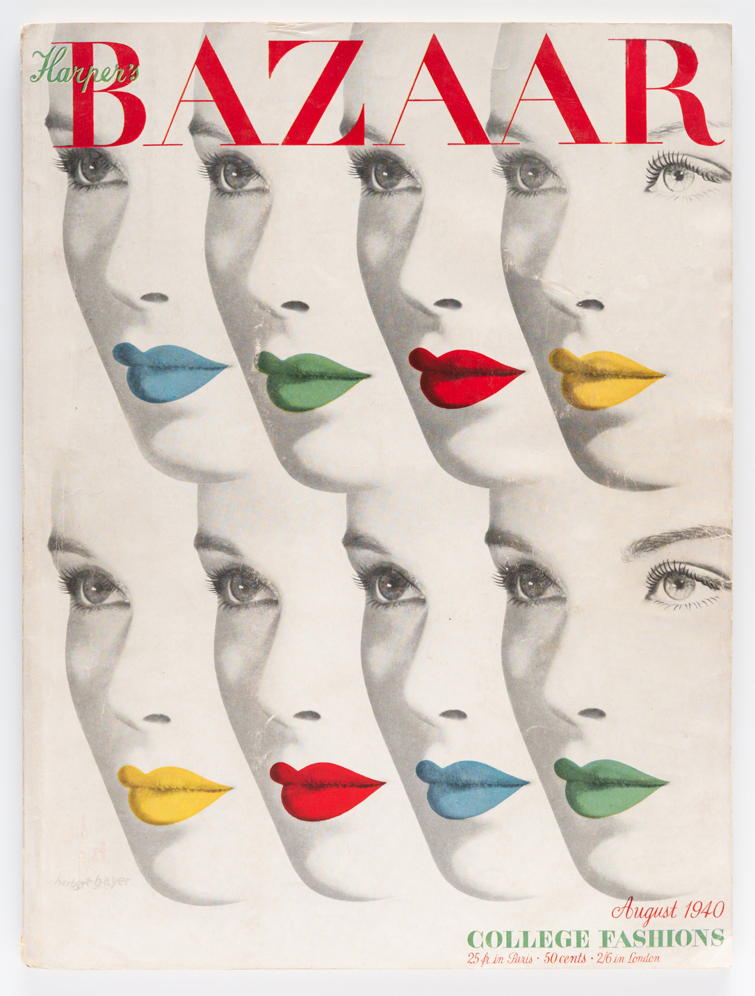 Alexey Vyacheslavovich Brodovitch design for Harper's Bazzar's cover, August 1940