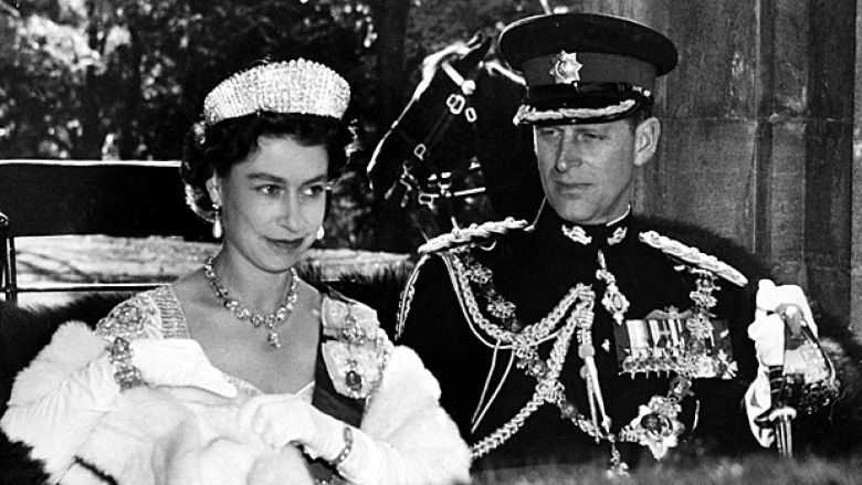 Prince Philip with Queen Elizabeth, royal tour Canada, 1957