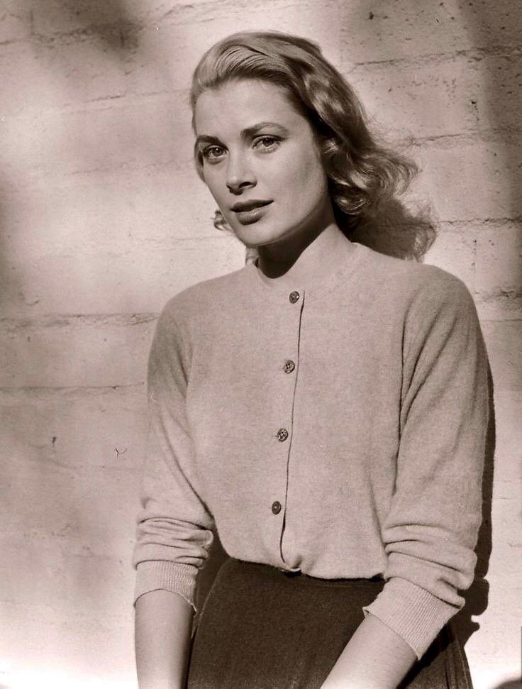 Elegant style icon wardrobe essentials: Grace Kelly in cardigan sweater