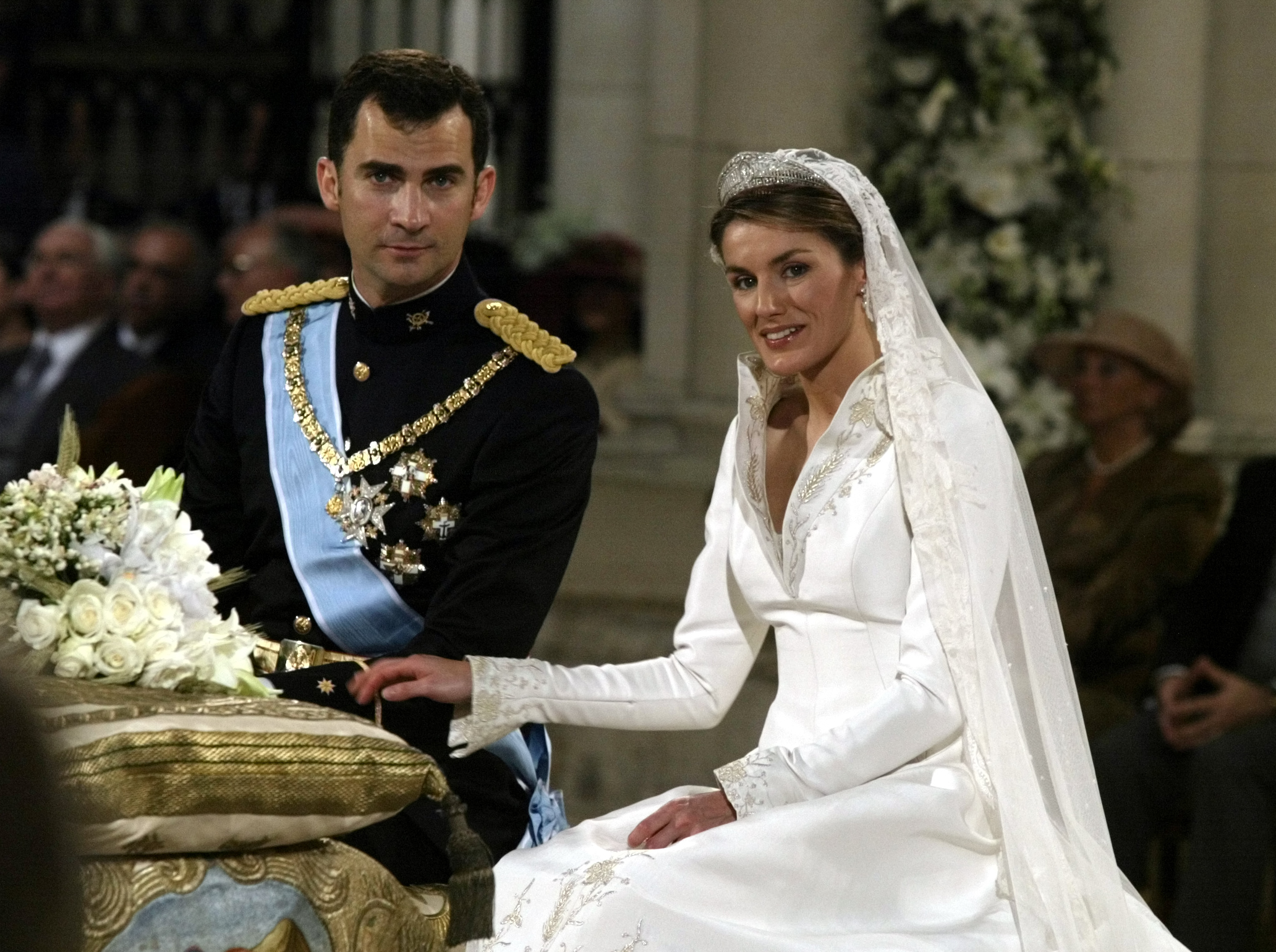 King Felipe VI, and his wife Queen Letizia of Spain on their wedding day