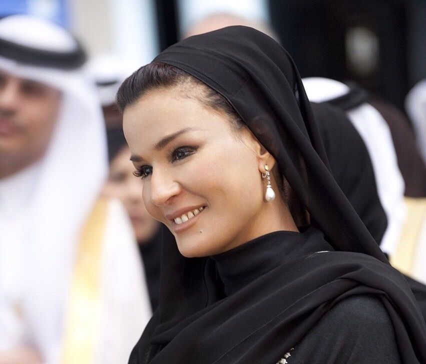 Elegant style icon wardrobe essentials: Sheikha Mozah bint Nasser Al-Missned in headscarves