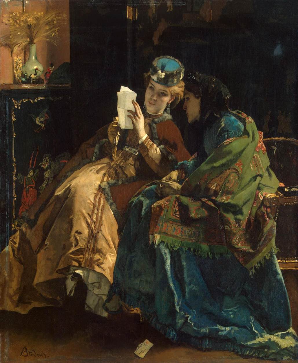 Une lettre agréable, 1860-67, Alfred Stevens