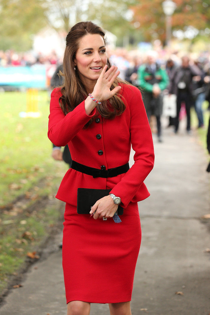 Kate Middleton Luisa Spagnoli red suit royal tour New Zealand 14 April 2014