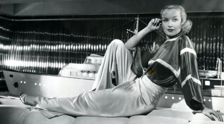 Carole Lombard, American actress and star of My Man Godfrey (1936), in a studio portrait