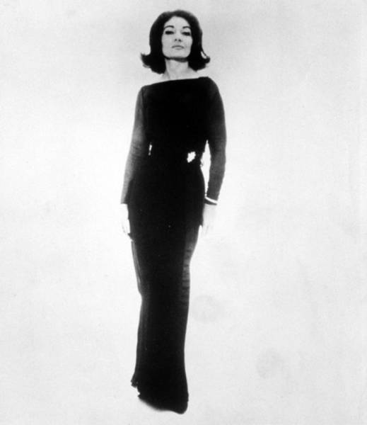 Elegant style icon wardrobe essentials: Maria Callas in black dress