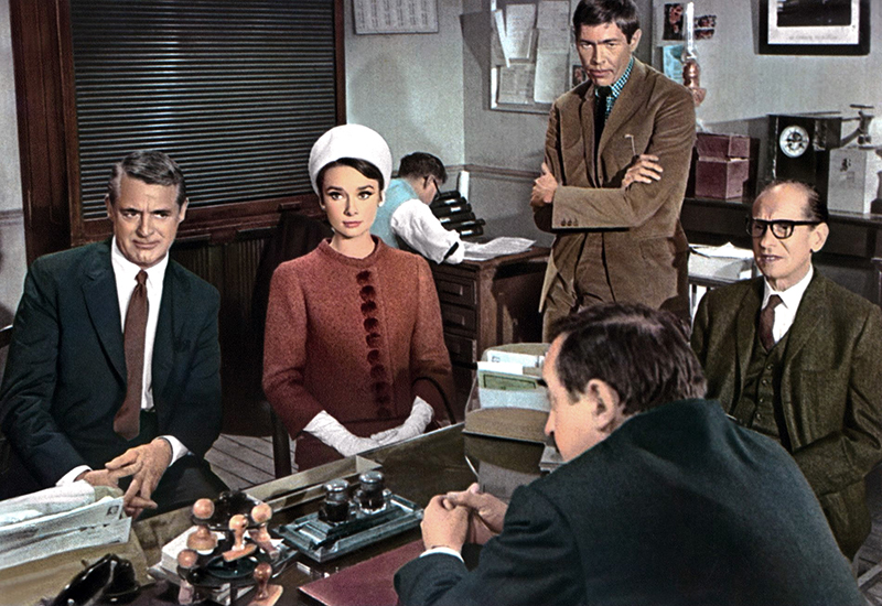 Cary Grant and Audrey Hepburn in film Charade