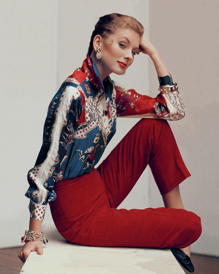 Suzy Parker Wearing An Emilio Pucci Shirt, photo by John Rawlings(1912-1979)