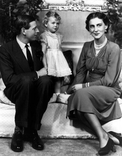 Princess Alexandra with her father Prince George, Duke of Kent and her mother Princess Marina