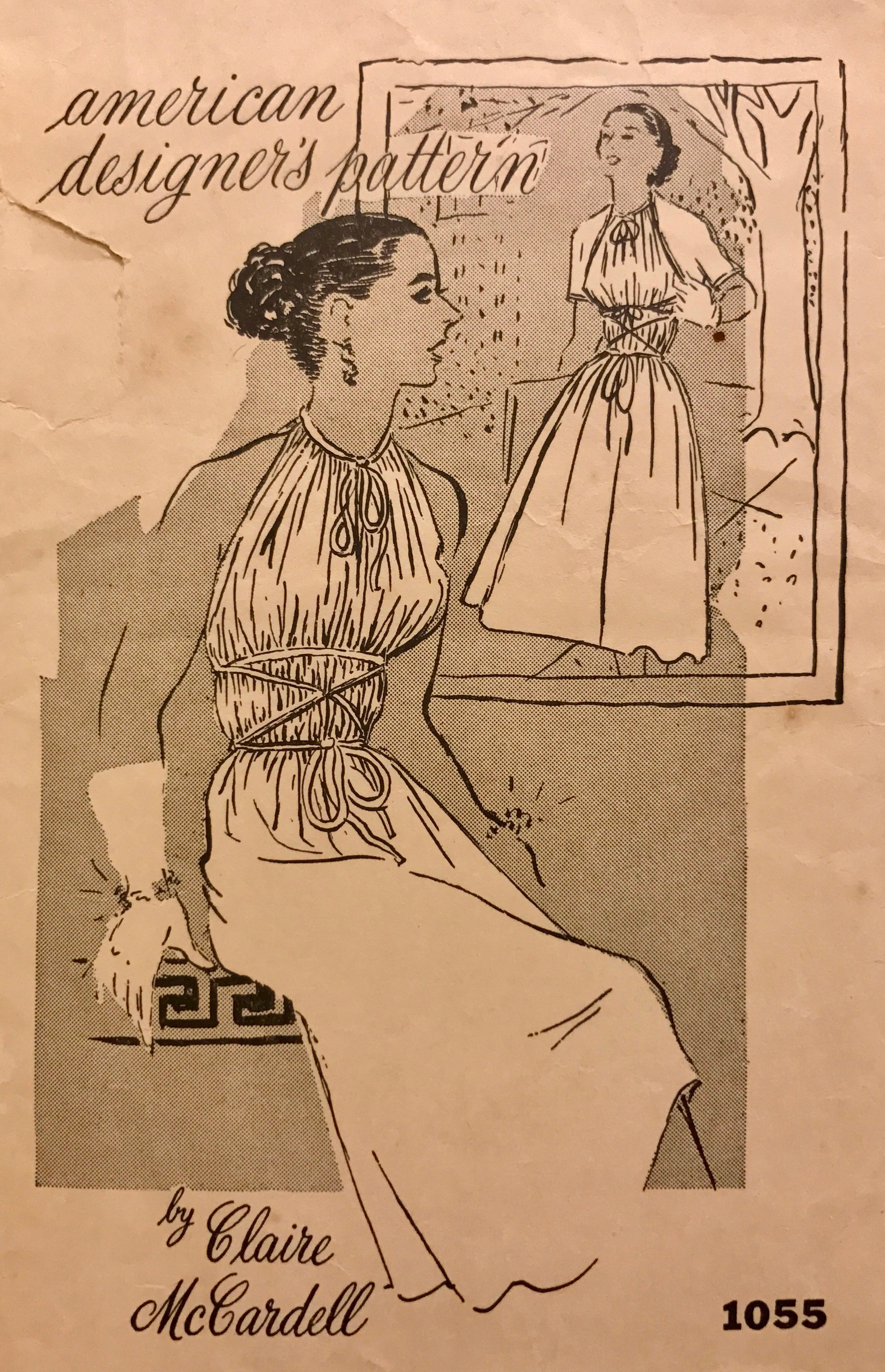 Sketches of dress designed designed by Claire McCardell