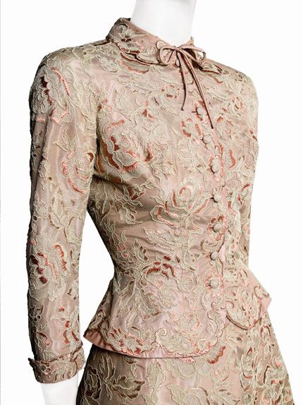 Grace Kelly's civil wedding dress, designed by Helen Rose,  1956