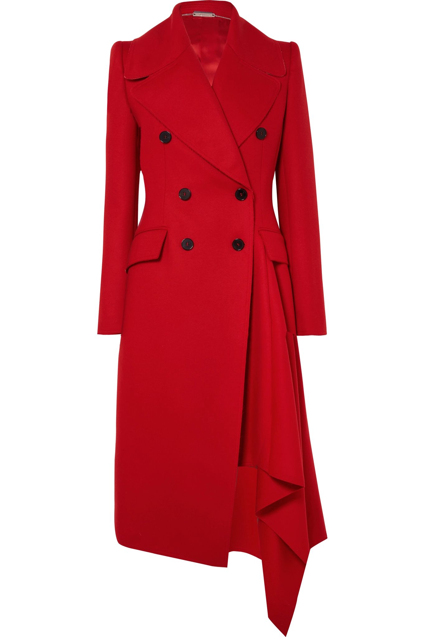 Kate Middleton Alexander McQueen custom made red double breast full length coat with peak lapel