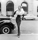 Stella Tenbrook in Jacques Fath Evening Dress, photo by Willy Maywald, 1951