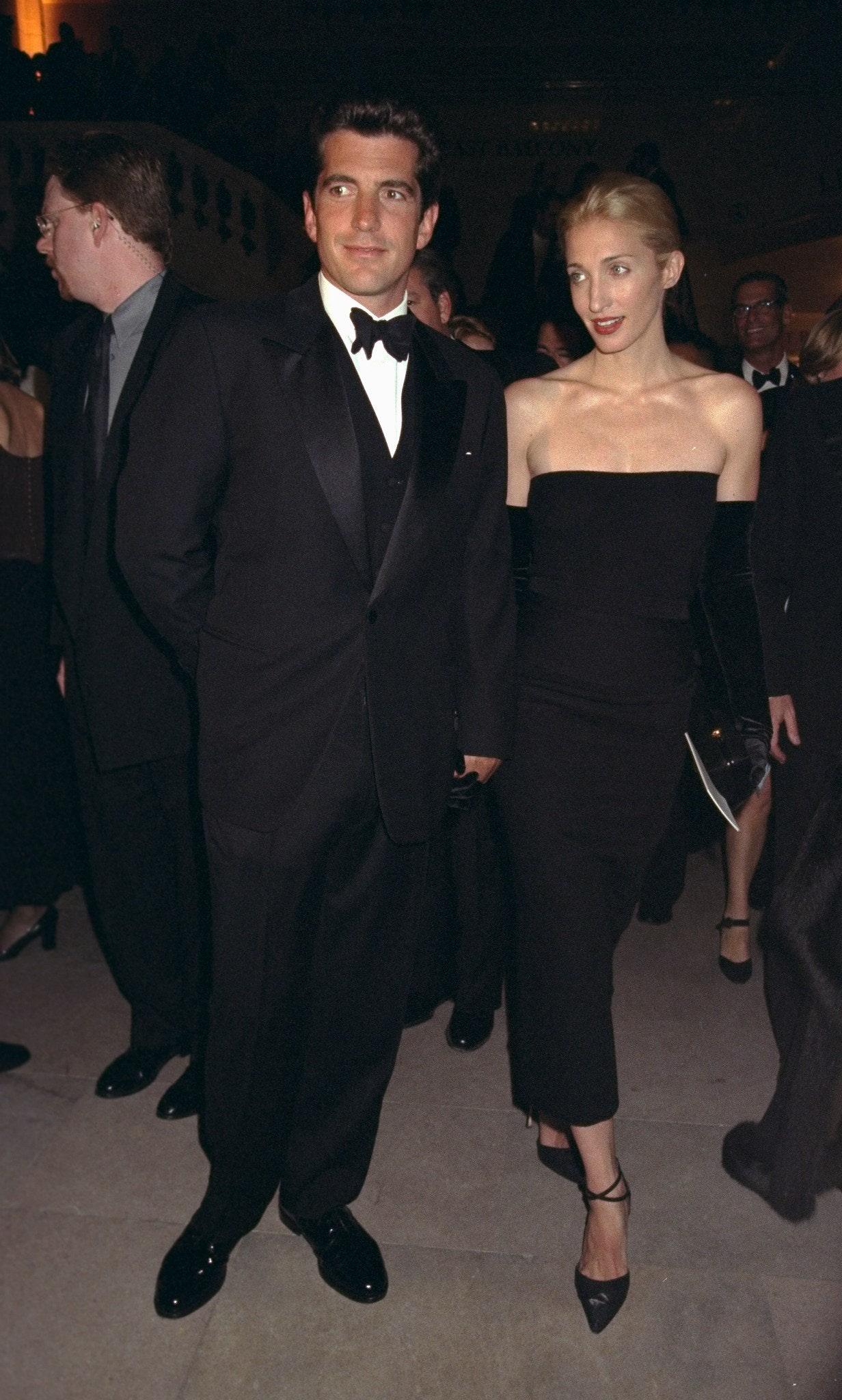 Carolyn Bessette-Kennedy and John F. Kennedy Jr. at a New York benefit, late 1990s.