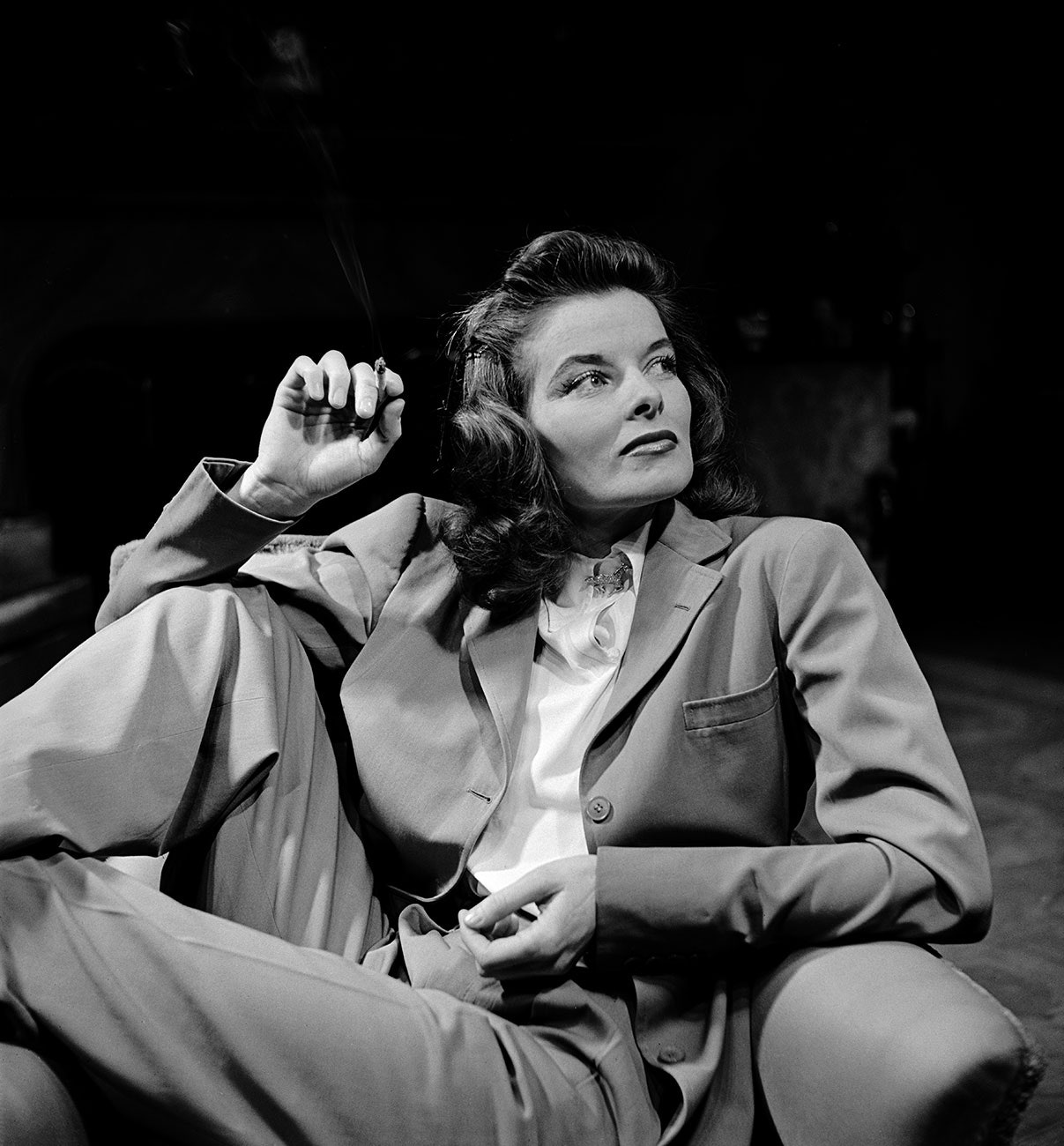 Katharine Hepburn in wide legged pants