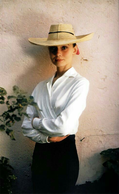 Audrey Hepburn in white shirt