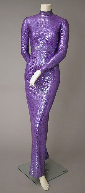 Sequined evening dress designed by Norman Norell, elegancepeida