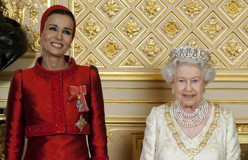 Elegant style icon wardrobe essentials: Sheikha Mozah bint Nasser Al-Missned in headscarves