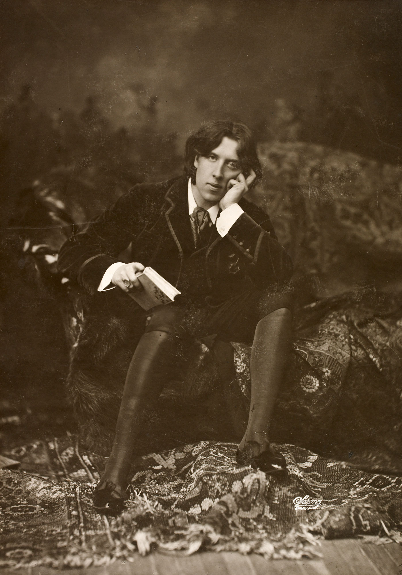 The most elegant intellectual man Oscar Wilde Wilde reclining with Poems, by Napoleon Sarony in New York in 1882. 