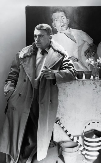 Horst standing in front of a portrait of himself by Christian Bérard, photo by Cecil Beaton, 1949
