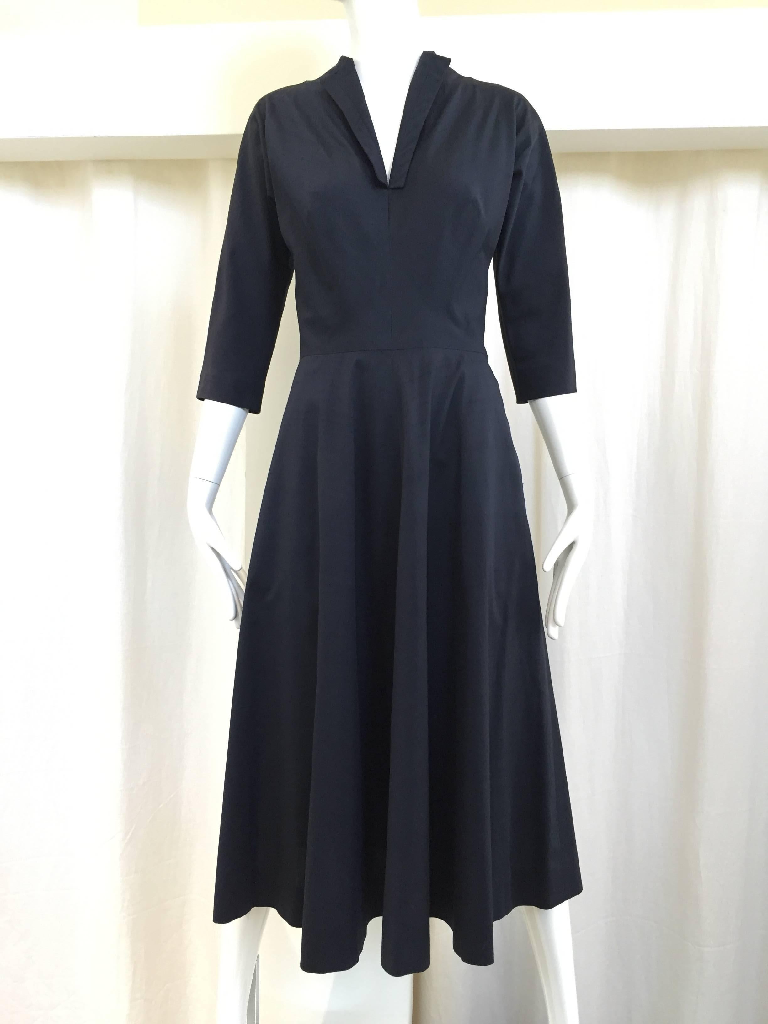 Black silk cocktail dress, 1950s, designed by Claire McCardell