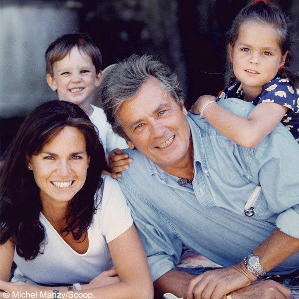 Alain Delon with Rosalie van Breemen and their children Anouchka Delon and Alain-Fabien Delon