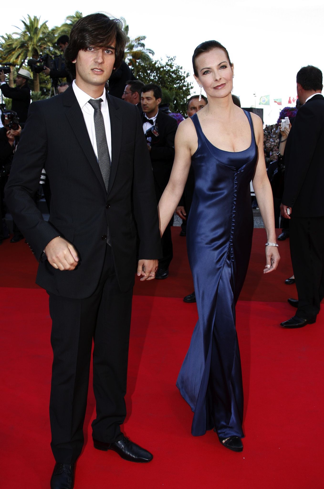 Carole Bouquet at Festival de Cannes 2006 with her son