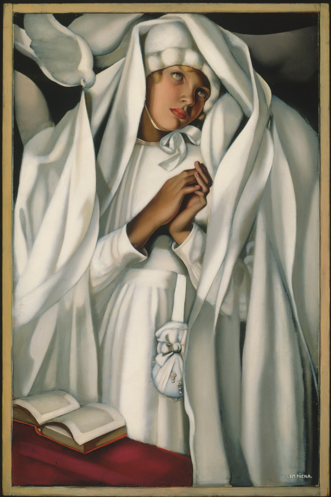 First Communion, portrait of Kizette, daughter of Tamara de Lempicka, paint by Tamara de Lempicka, 1928 