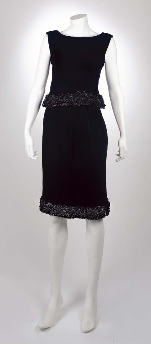 Audrey Hepburn movie costume Charade(1963) complete outfits as Reggie Lampert: the black cocktail ensemble