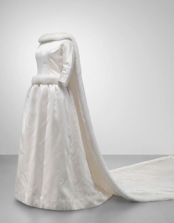 The wedding dress of Fabiola, Queen of the Belgians, designed by Cristobal Balenciaga