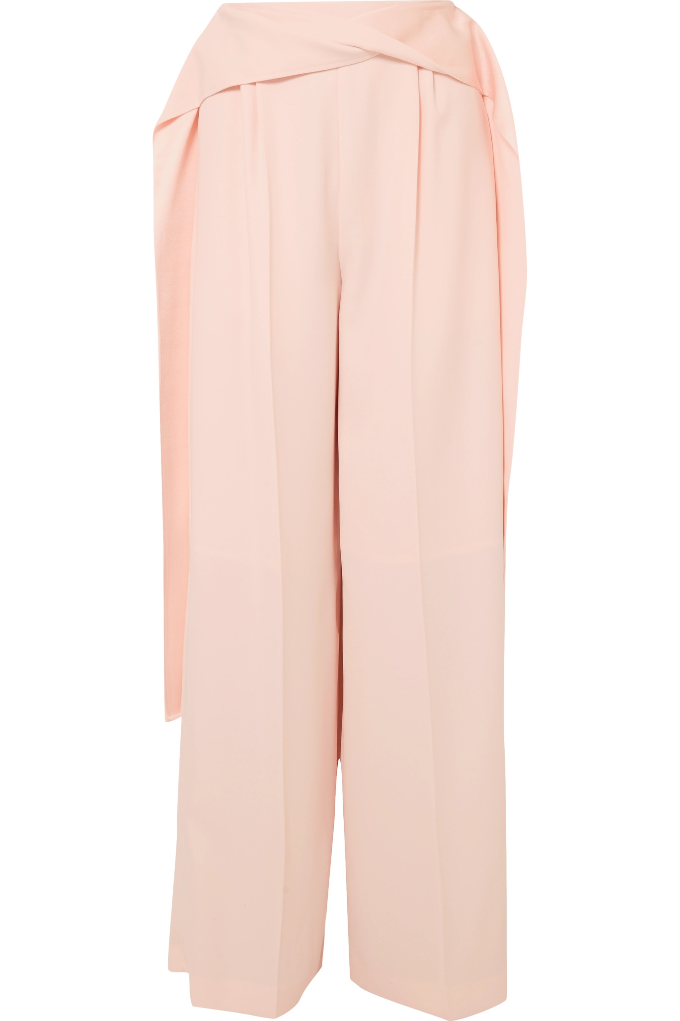 Queen Rania of Jordan pink satin-trimmed crepe wide-leg pants by Adeam