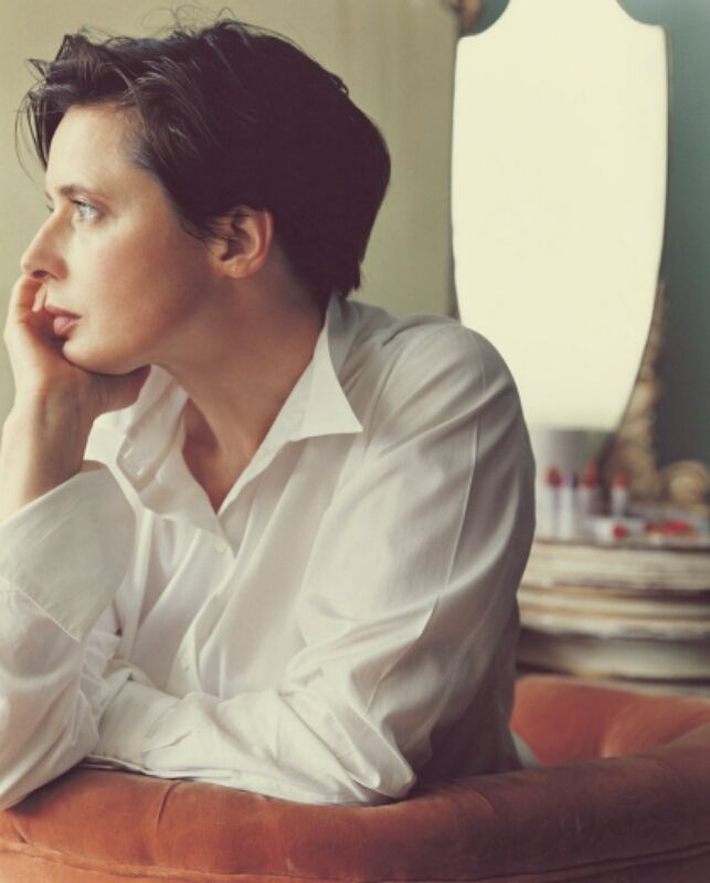 Elegant style icon wardrobe essentials: Isabella Rosellini in white shirt