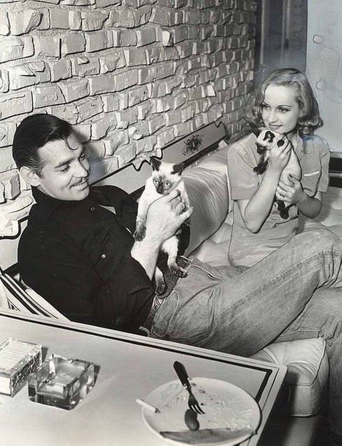 Carole Lombard and Clark Gable together at a Hollywood event in the late 1930s