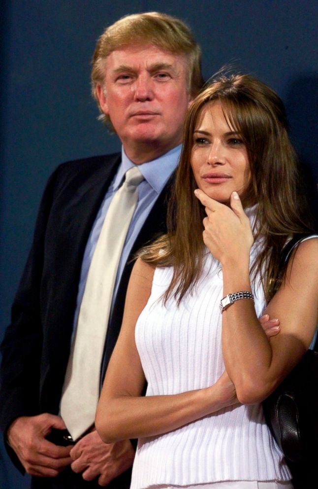 Melania Trump with Donald Trump young