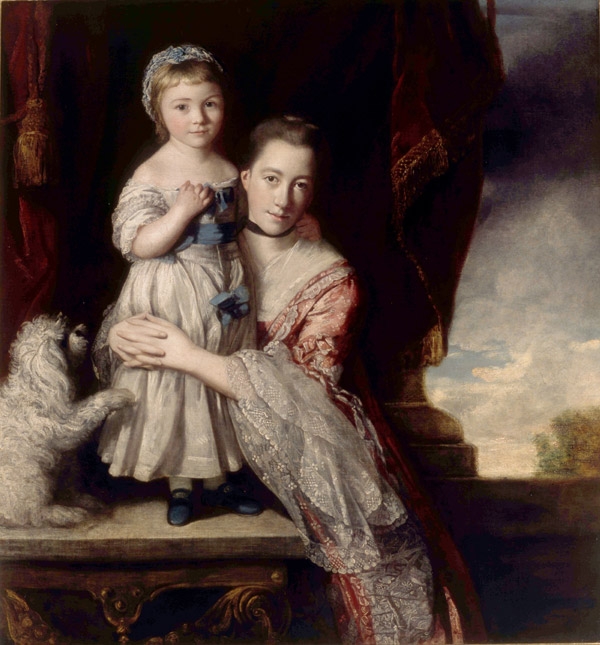A young Miss Georgiana Spencer with her mother, Margaret Georgiana Spencer, by Sir Joshua Reynolds